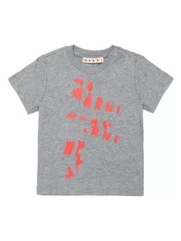 Marni Kids футболка с логотипом, серый