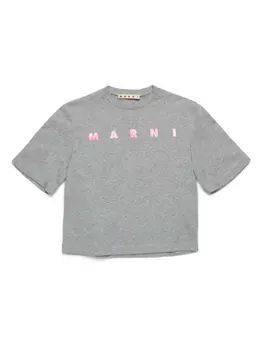 Marni Kids футболка с логотипом, серый