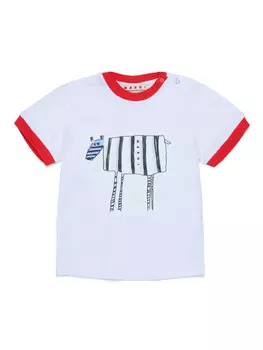 Marni Kids футболка с принтом, белый