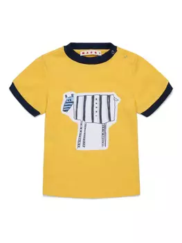 Marni Kids футболка с принтом, желтый