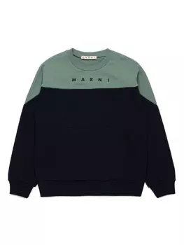 Marni Kids хлопковая толстовка с логотипом, черный