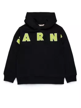 Marni Kids хлопковая толстовка с логотипом, черный