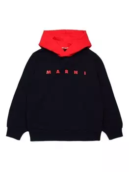 Marni Kids хлопковая толстовка с логотипом, черный