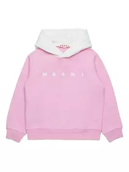 Marni Kids хлопковая толстовка с логотипом, розовый