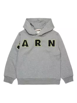 Marni Kids хлопковая толстовка с логотипом, серый
