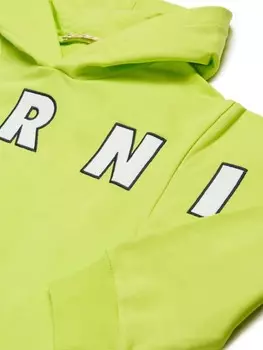 Marni Kids хлопковая толстовка с логотипом, зеленый
