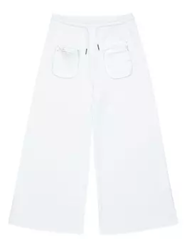 Marni Kids хлопковые спортивные брюки с металлическими деталями, белый