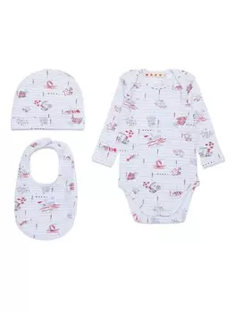 Marni Kids комплект для новорожденного в полоску, синий