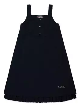 Marni Kids многослойное платье без рукавов со складками, черный
