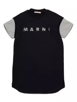 Marni Kids платье-футболка с логотипом, черный