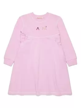 Marni Kids платье из джерси с логотипом, розовый