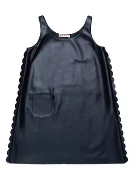 Marni Kids платье из искусственной кожи с фестонами, черный