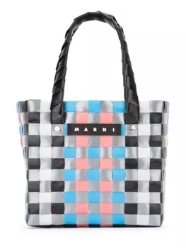 Marni Kids плетеная корзина микро сумка, черный