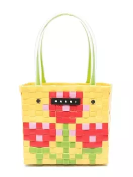 Marni Kids плетеная сумка-тоут, желтый