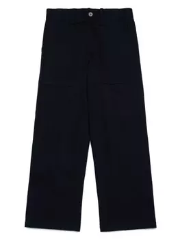 Marni Kids прямые брюки с нашивкой-логотипом, черный