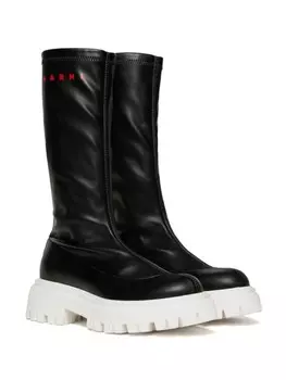 Marni Kids сапоги с логотипом, черный