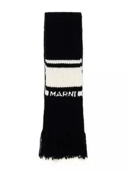 Marni Kids шарф с логотипом, черный