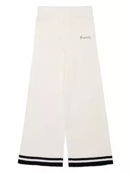 Marni Kids широкие брюки из смеси хлопка и кашемира, белый