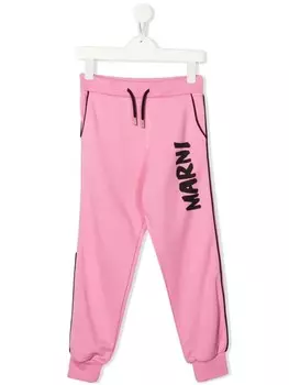 Marni Kids спортивные брюки с логотипом, розовый