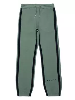 Marni Kids спортивные брюки с логотипом, зеленый