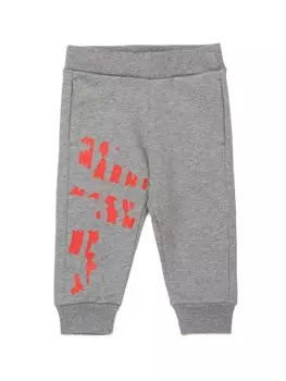 Marni Kids спортивные брюки с тисненым логотипом, серый