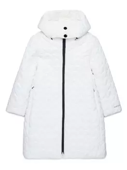 Marni Kids стеганое пальто с вышитым логотипом, белый