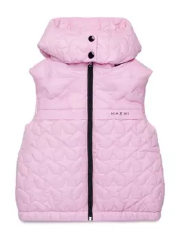 Marni Kids стеганый жилет с капюшоном, розовый