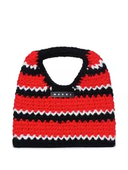 Marni Kids сумка через плечо, связанная крючком, красный