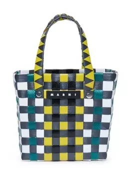 Marni Kids сумка-тоут с плетеным дизайном, черный