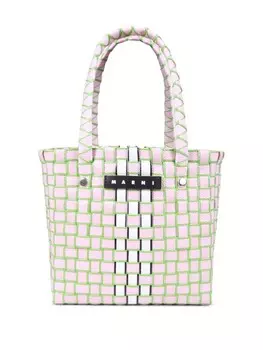 Marni Kids сумка-тоут с плетеным дизайном, розовый