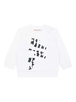 Marni Kids толстовка с логотипом, белый