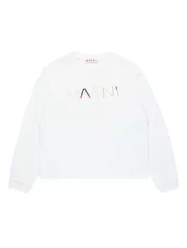 Marni Kids толстовка с логотипом, белый