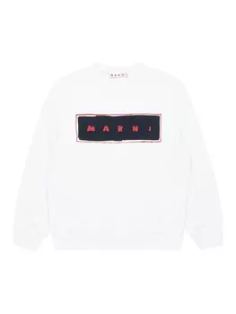 Marni Kids толстовка с логотипом, белый
