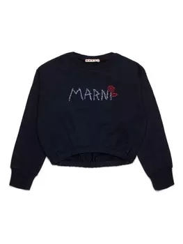 Marni Kids толстовка с логотипом, черный