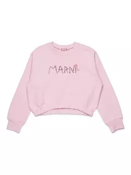 Marni Kids толстовка с логотипом, розовый