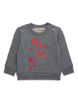 Marni Kids толстовка с логотипом, серый