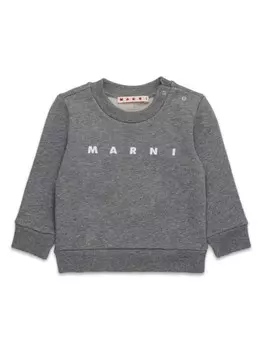 Marni Kids толстовка с логотипом, серый