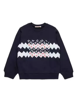 Marni Kids толстовка с логотипом, синий