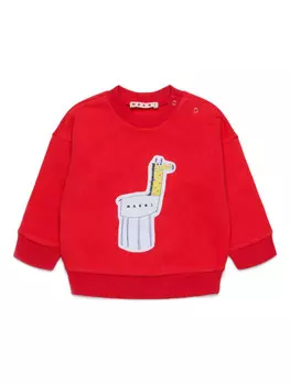 Marni Kids толстовка с принтом, красный