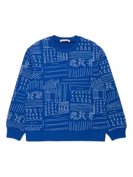 Marni Kids толстовка с принтом, синий