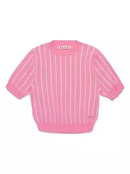 Marni Kids трикотажный топ в полоску, розовый