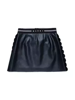Marni Kids юбка с логотипом на поясе, черный