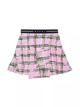 Marni Kids юбка в клетку, розовый