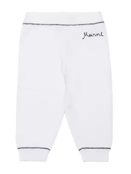 Marni Kids зауженные спортивные брюки с вышитым логотипом, белый