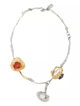 Marni колье с подвесками, серебряный