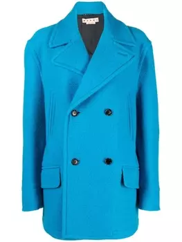 Marni короткое двубортное пальто, синий