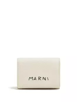 Marni кошелек с вышитым логотипом, белый