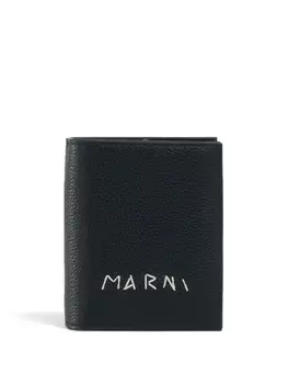 Marni кошелек с вышитым логотипом, черный