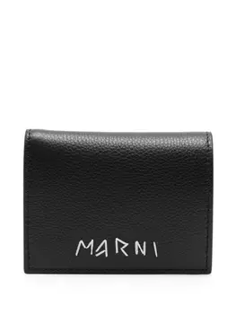 Marni кошелек с вышитым логотипом, черный