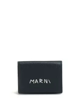 Marni кошелек с вышитым логотипом, черный